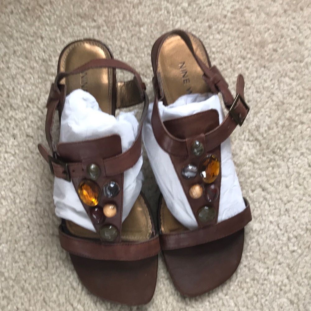 Nine West jeweled wedge sandal